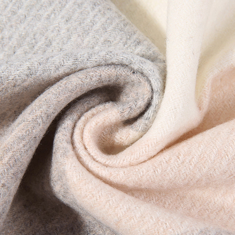 Cozy Color Block Fringe Scarf - Pink Shawl for Fall and Winter