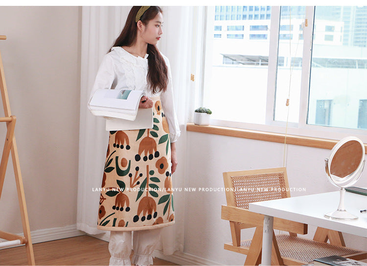 Double-Sided Geometric & Plush Throw Blanket - Warm 70x100cm Multi-Use Wrap(Flower/reverse orange)