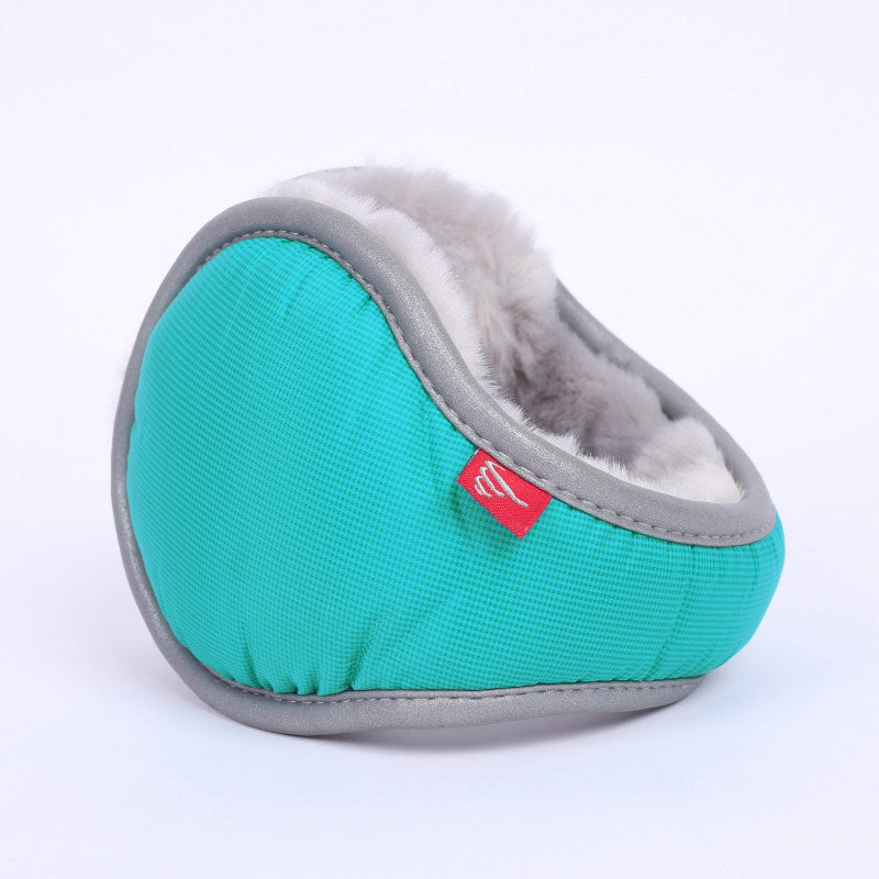 Green Winter Comfort Folding Earmuffs - Soft Fleece, Windproof and Waterproof