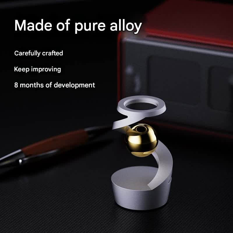 Desktop Levitating Gyro,Magnetic Floating Desk Toy for Stress Relief, Elegant Design-grey