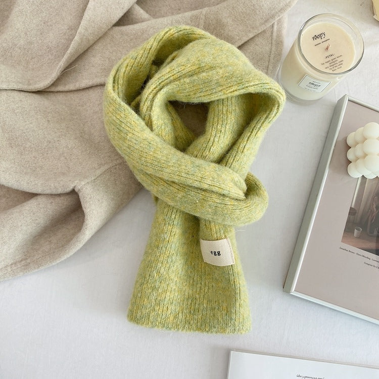 Yellow Cozy Knit Scarf - Soft Wool-Blend Winter Neck Wrap, Warm and Stylish