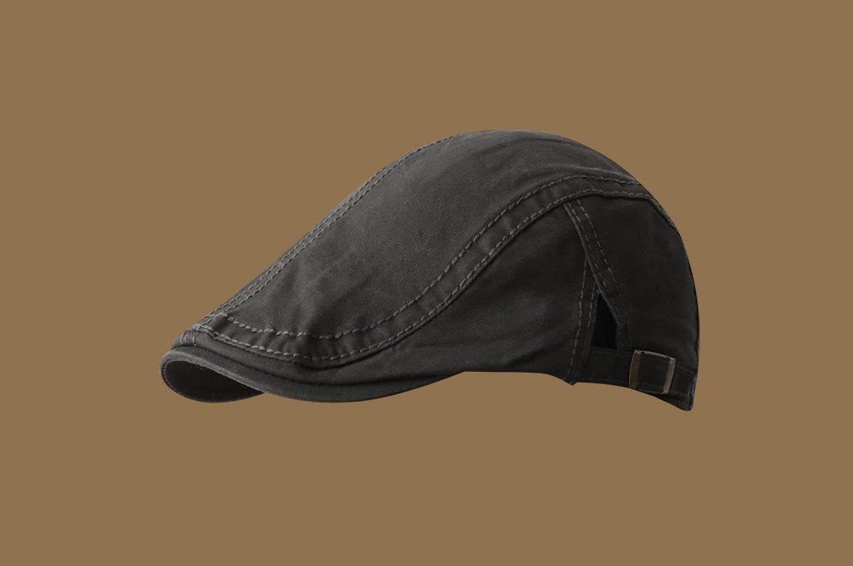 Retro Newsboy Cap - Unisex Vintage Flat Beret with Visor(Gray)