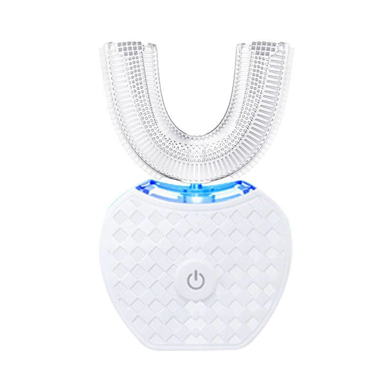 Electric Ultrasonic Toothbrush Couple Set with Charging Base and Smart Cleaning Technology(white)