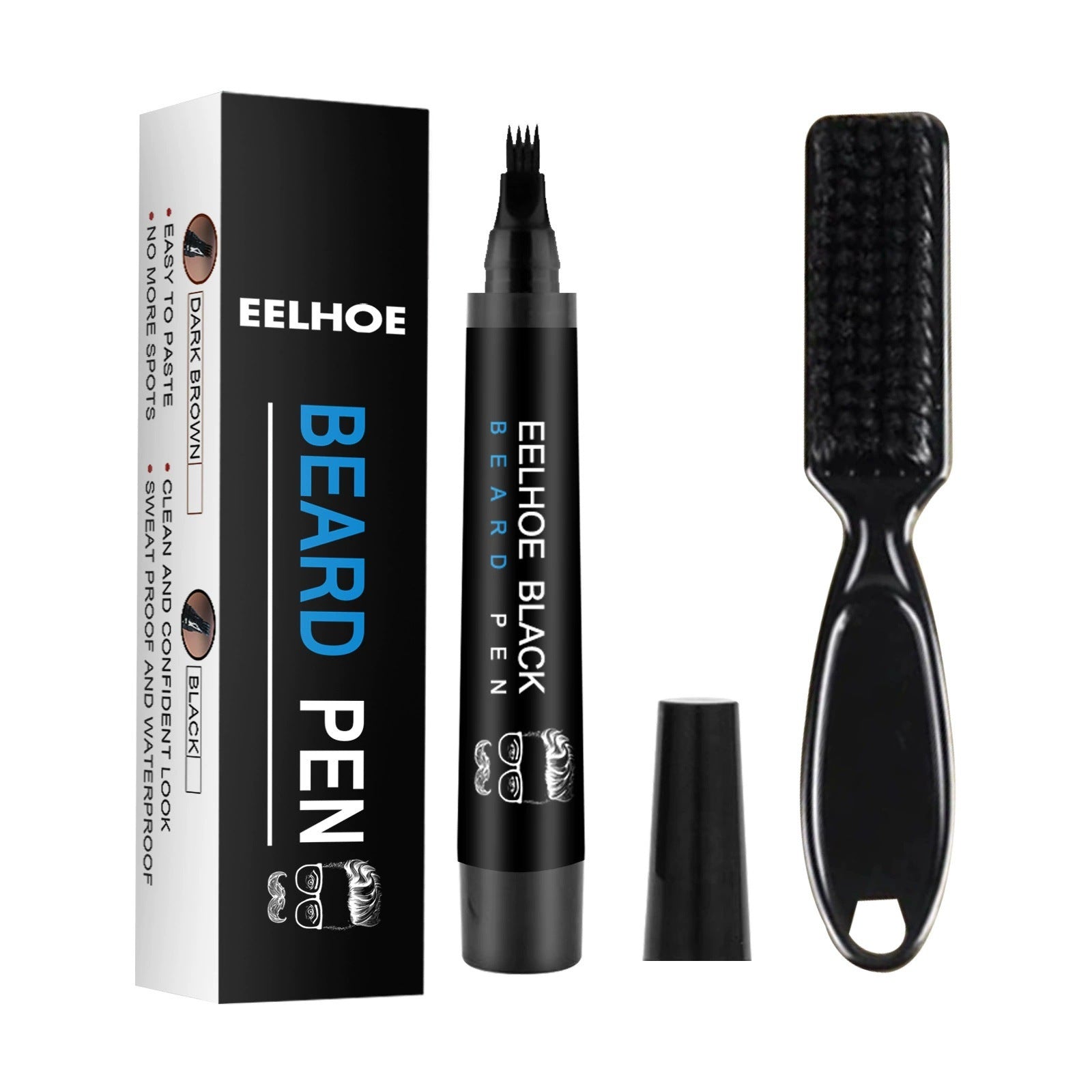 EELHOE Beard Pen Filler Kit - Waterproof & Sweatproof for a Natural Fuller Look