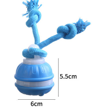 Interactive Dog Chew Toy with Rope - Durable Treat Dispensing Ball for Play & Dental Health(blue)