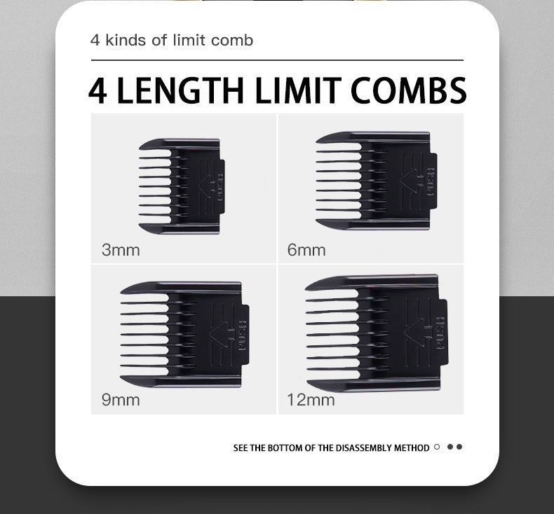 Professional Pet Grooming Hair Clipper Kit - Rechargeable, Low Noise, with Ceramic Blades & 5-Speed Adjustment(Gray)