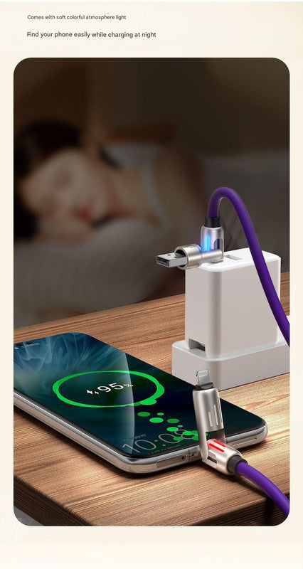 Universal PD Fast Charging Cable with LED Indicator - Zinc Alloy, Durable 1.5m Silicone Cord - Multiple Connector Options(Blue)