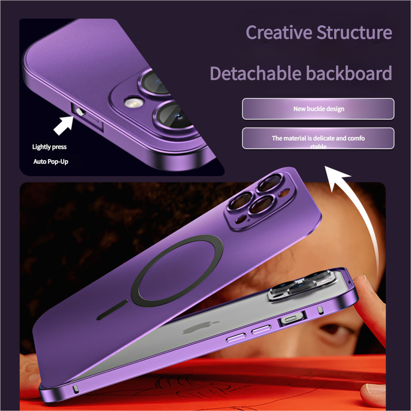 Innovative Detachable Backplate Case for iPhone 14 Pro Max with Strong MagSafe Compatibility(Black)