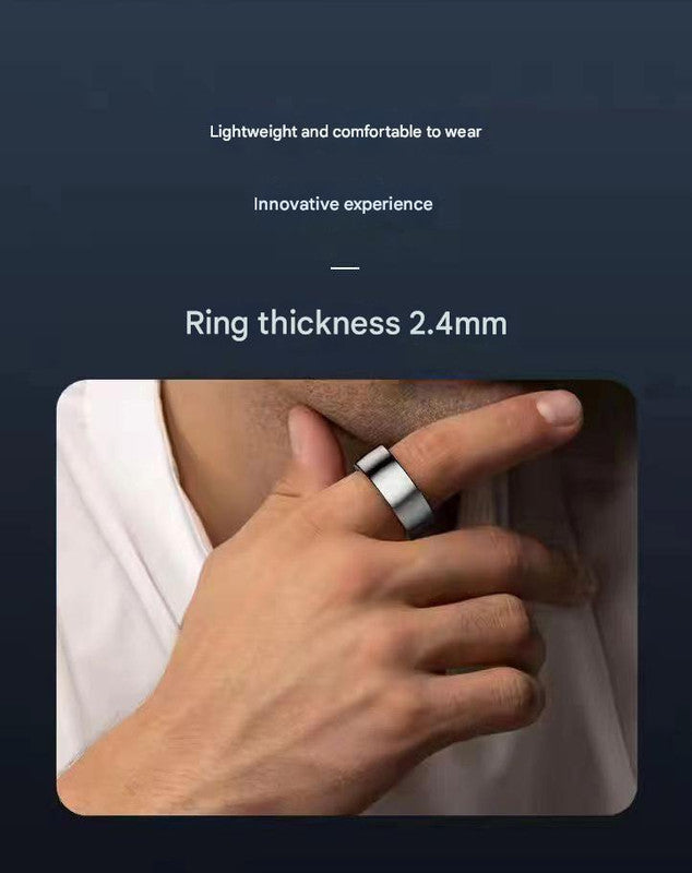 Advanced Smart Health Ring - 24/7 Heart Rate, SpO2, Sleep & Activity Tracker with Magnetic Charging(Black)