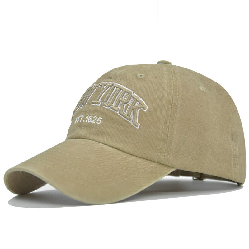 Vintage New York Est. 1625" Washed Cotton Baseball Cap - Adjustable & Unisex(Khaki)"