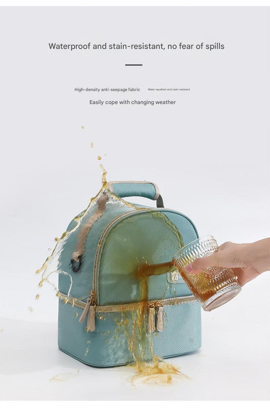 Versatile Insulated Breast Milk Cooler & Lunch Backpack - Waterproof, Multi-Carry Options(Black print)