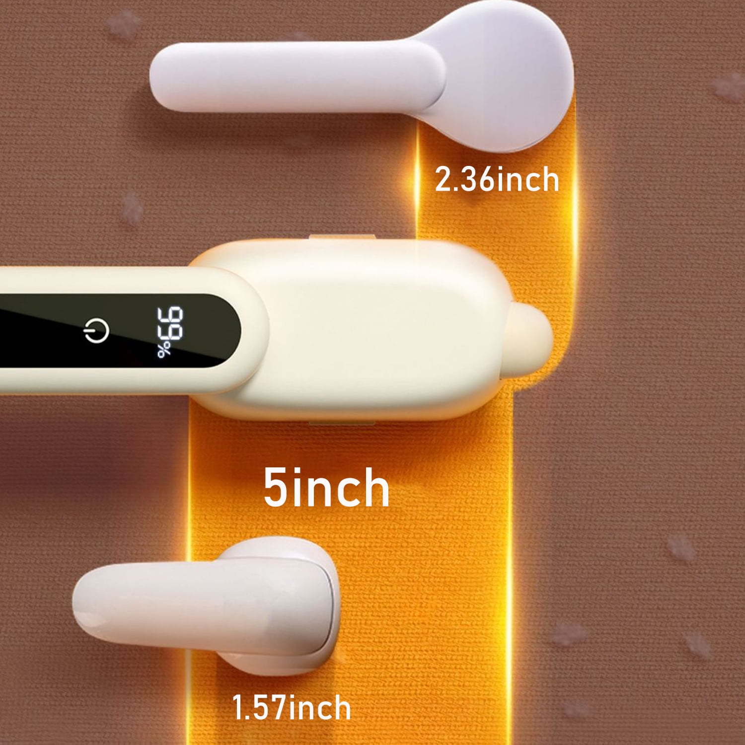 Compact Electric Lint Remover with LED Display & Dual Head - USB Rechargeable(yellow)