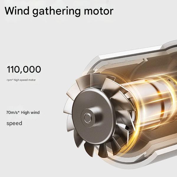 High-Speed Ionic Hair Dryer - 110,000 RPM Motor, 70m/s Airflow, Low Noise(white)