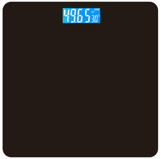Smart USB Rechargeable Digital Bathroom Scale - Measures Body Weight & Temperature(Pure Black)