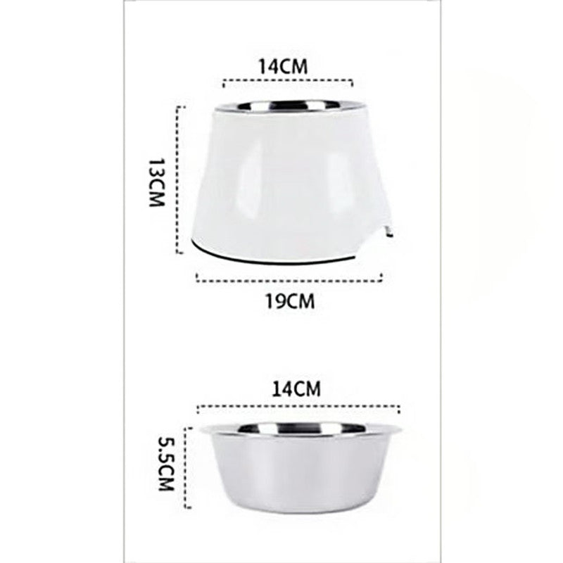 Elevated Pet Feeding Bowl with Stainless Steel Inner - Promotes Healthy Digestion & Reduces Neck Strain(Orange)