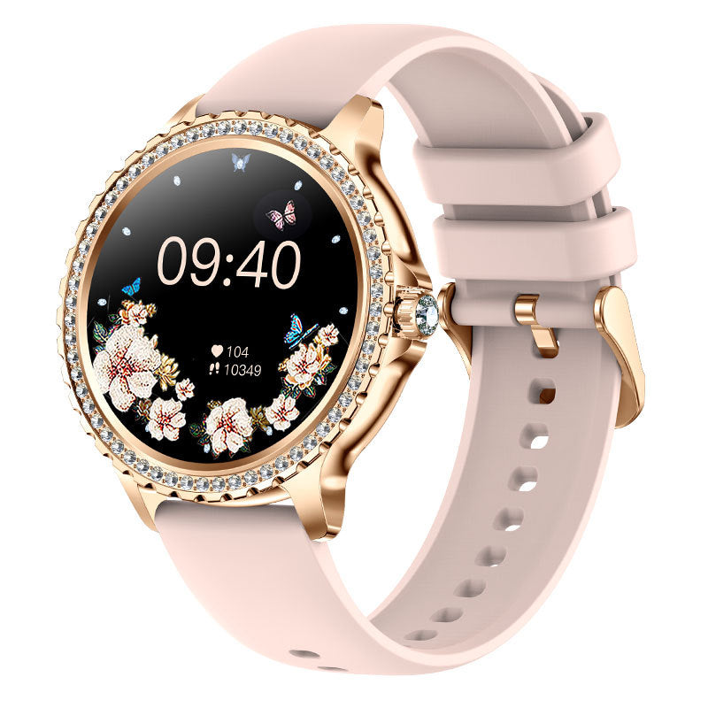 Elegant Women's Smartwatch,HD Touchscreen, Bluetooth Calls, Health Monitoring(gold)
