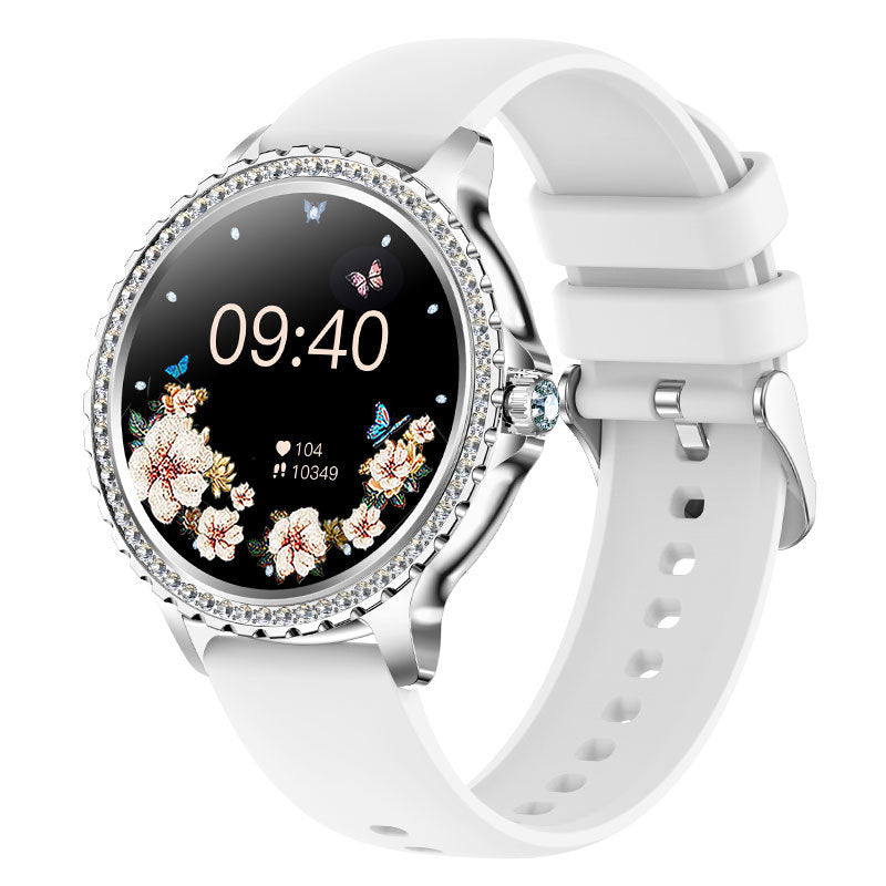 Elegant Women's Smartwatch,HD Touchscreen, Bluetooth Calls, Health Monitoring(Silver)