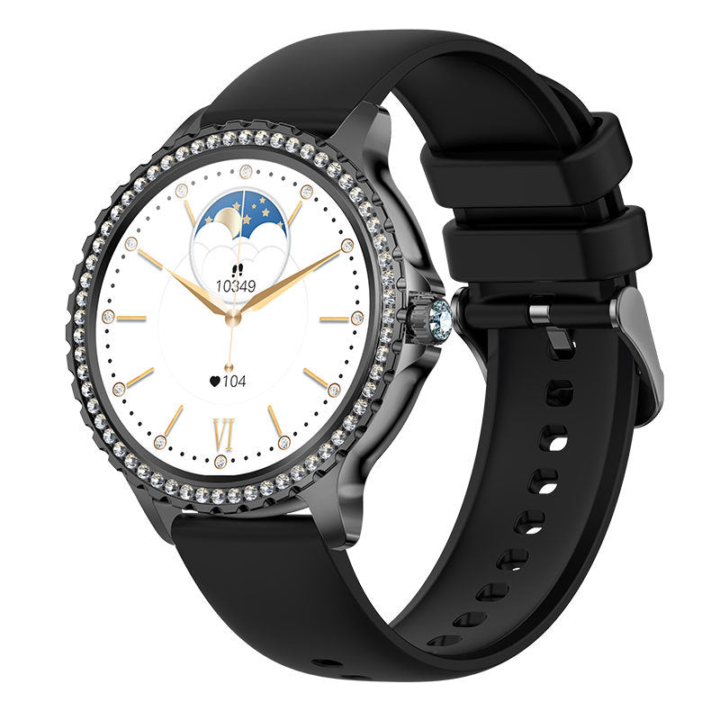 Elegant Women's Smartwatch,HD Touchscreen, Bluetooth Calls, Health Monitoring(Black)