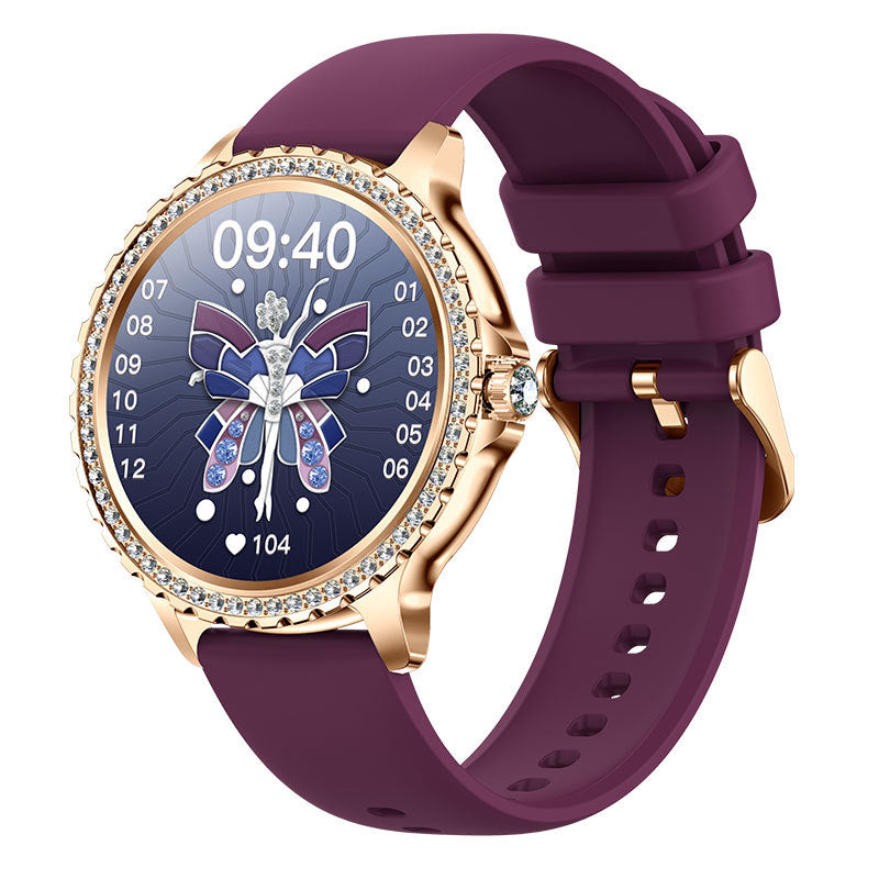 Elegant Women's Smartwatch,HD Touchscreen, Bluetooth Calls, Health Monitoring(Purple)