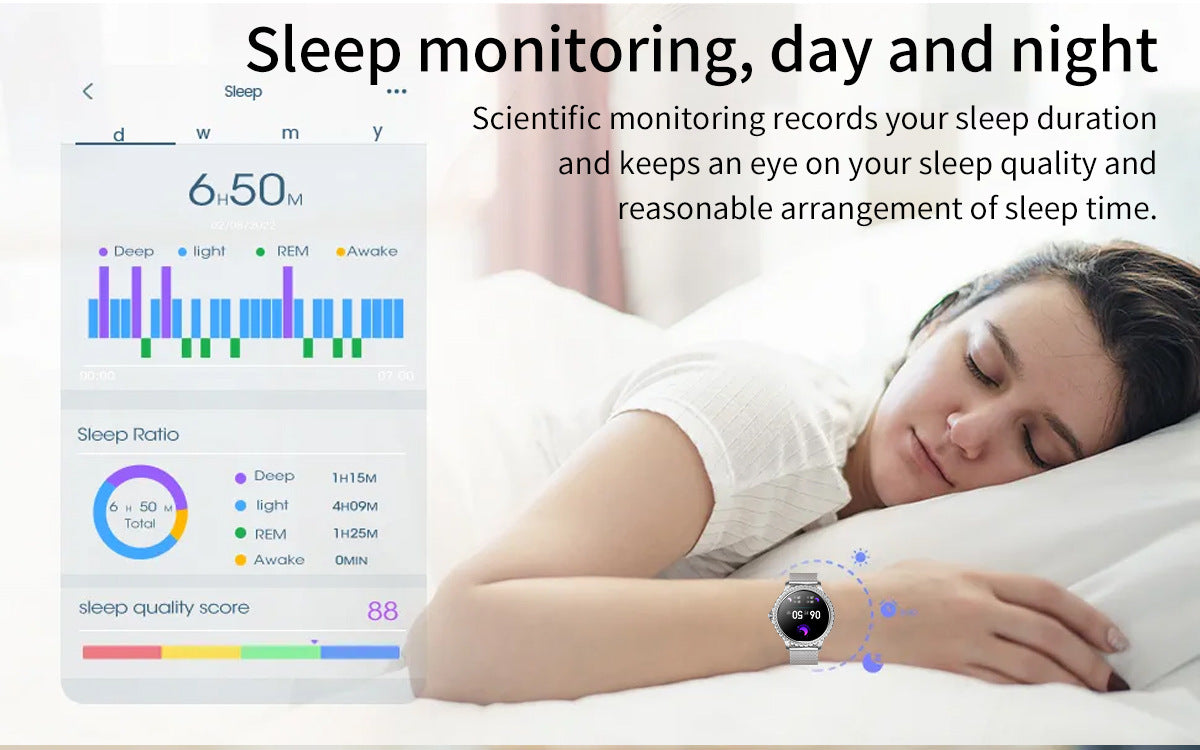 Elegant Women's Smartwatch,HD Touchscreen, Bluetooth Calls, Health Monitoring(Purple)