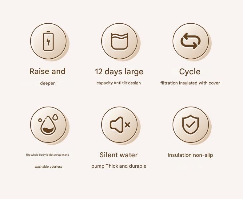 Black Wireless Automatic Pet Water Fountain - 2.2L Motion Sensor Dispenser