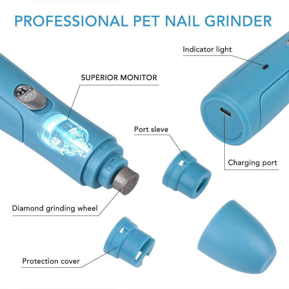 Electric Pet Nail Grinder & Clipper Set - USB Rechargeable Grooming Kit