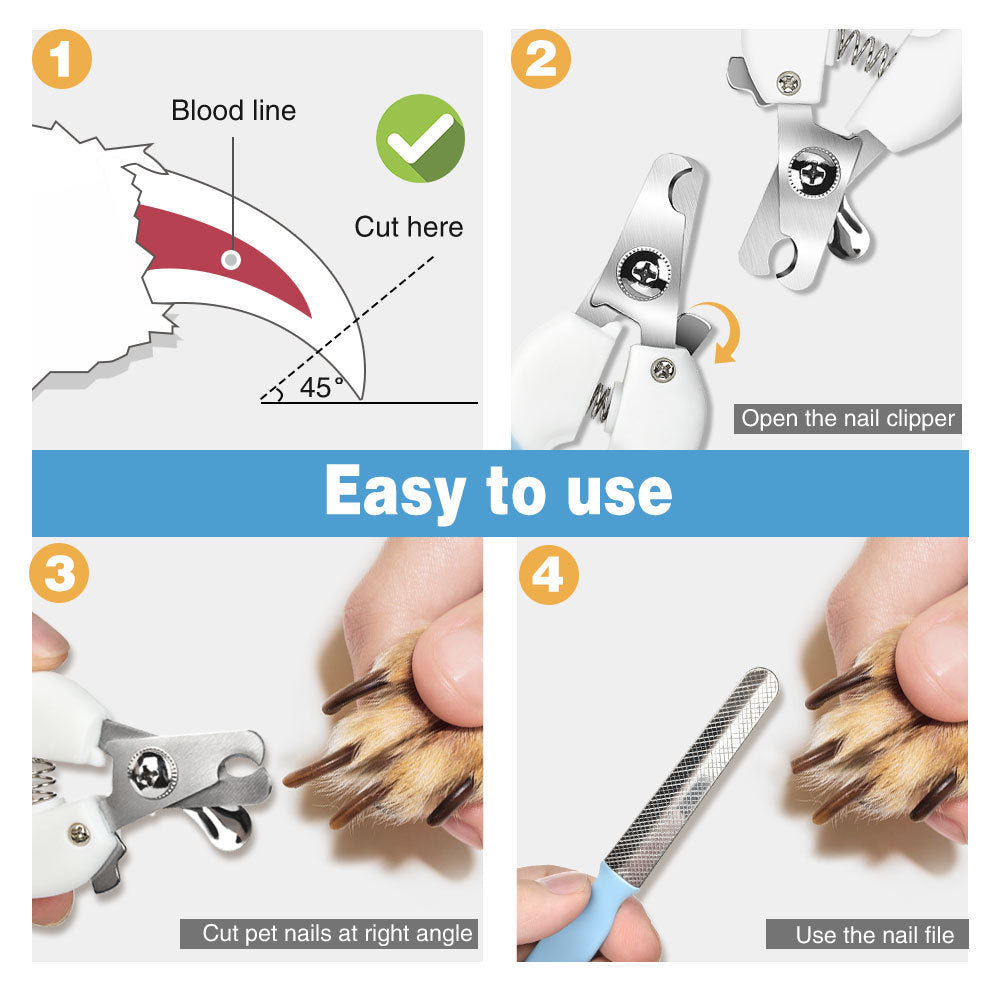 Electric Pet Nail Grinder & Clipper Set - USB Rechargeable Grooming Kit