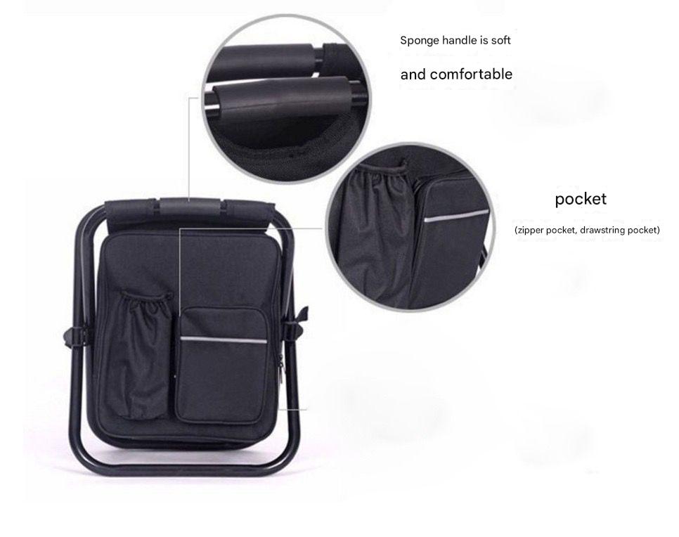 Blue Insulated Cooler Backpack Chair - Foldable Stool for Picnics & BBQ