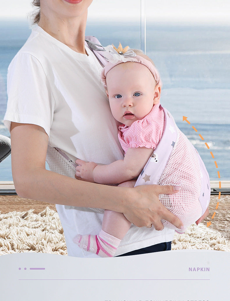 Ergonomic Baby Sling Carrier - Breathable Mesh Wrap for Newborns & Toddlers (Gray Bear)