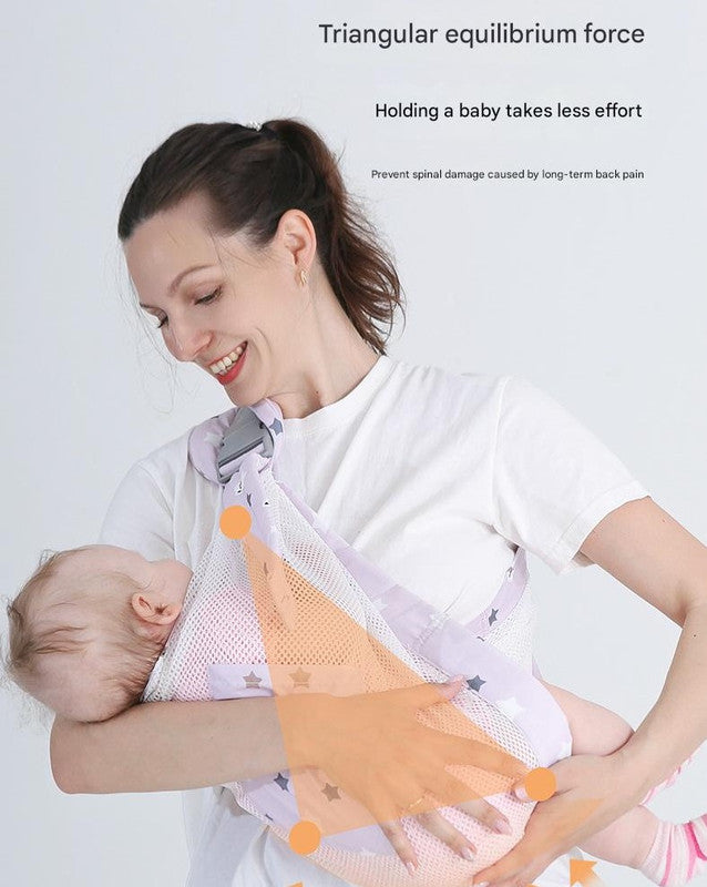 Ergonomic Baby Sling Carrier - Breathable Mesh Wrap for Newborns & Toddlers (Gray Bear)
