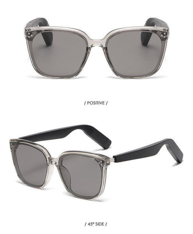 Grey Fashion Bluetooth Music Sunglasses - UV Protection Eyewear with Speakers