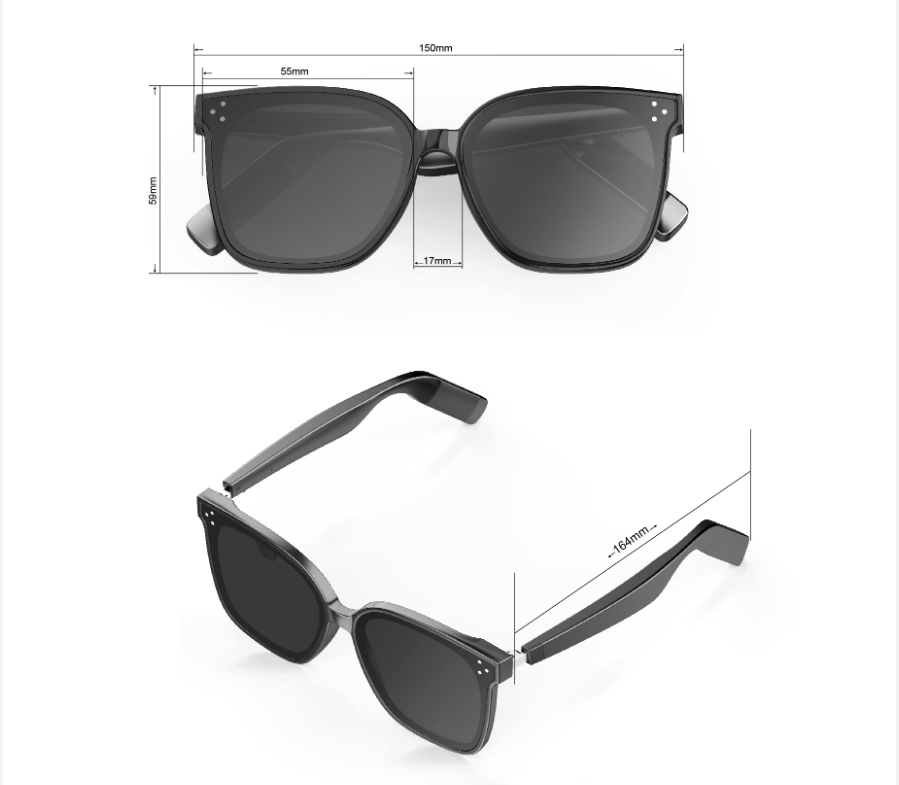 Blue lenses Fashion Bluetooth Music Sunglasses - UV Protection Eyewear with Speakers