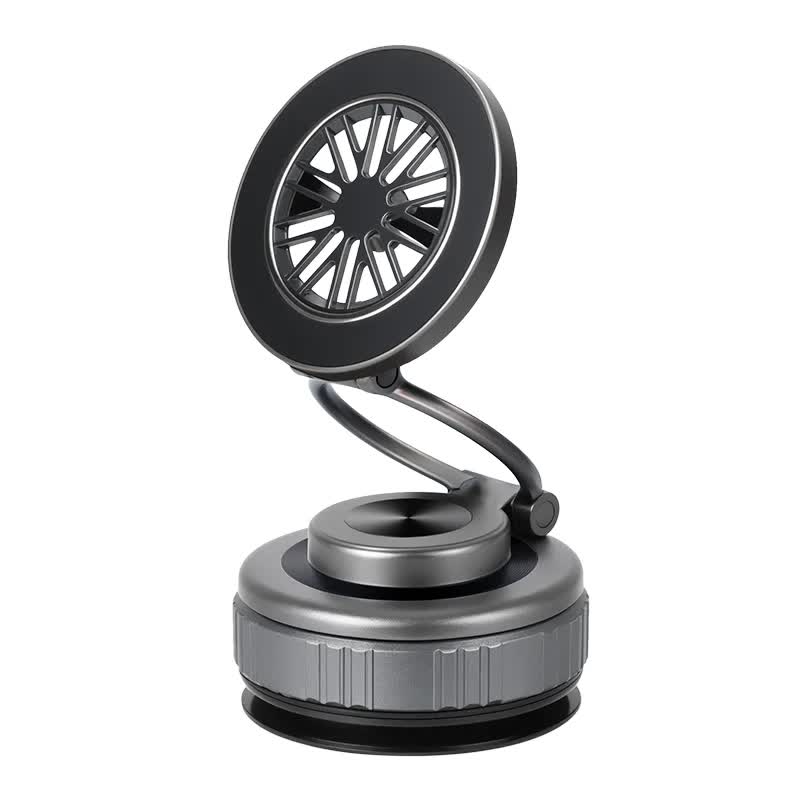 Gray Foldable Vacuum Suction Phone Stand for Navigation and Calls