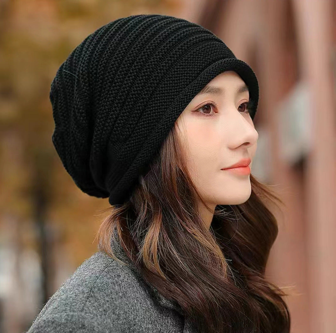 Black Warm & Stylish Women's Knitted Beanie Hats (3-Pack) - Perfect for Cold Weather Comfort