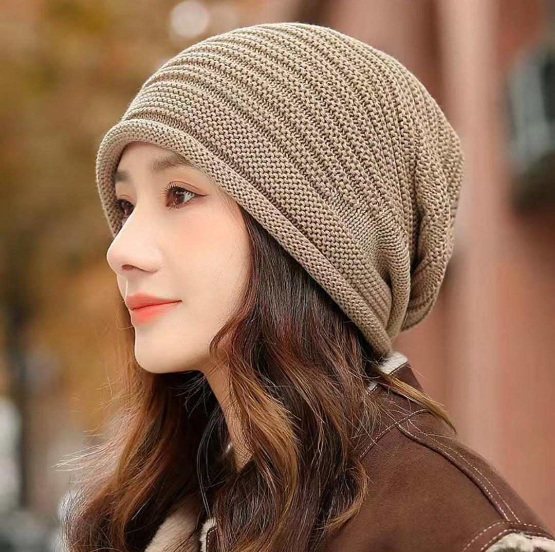 Khaki Warm & Stylish Women's Knitted Beanie Hats (3-Pack) - Perfect for Cold Weather Comfort
