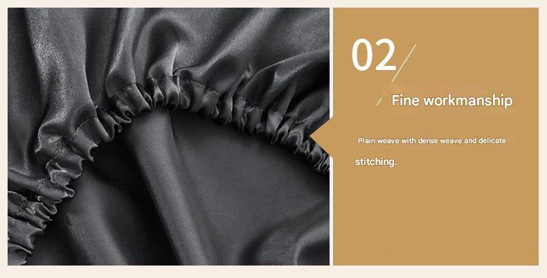 Gray Silky Satin Pillowcase Pair - Smooth for Hair & Skin, Elastic Fitted (46x90+16cm)