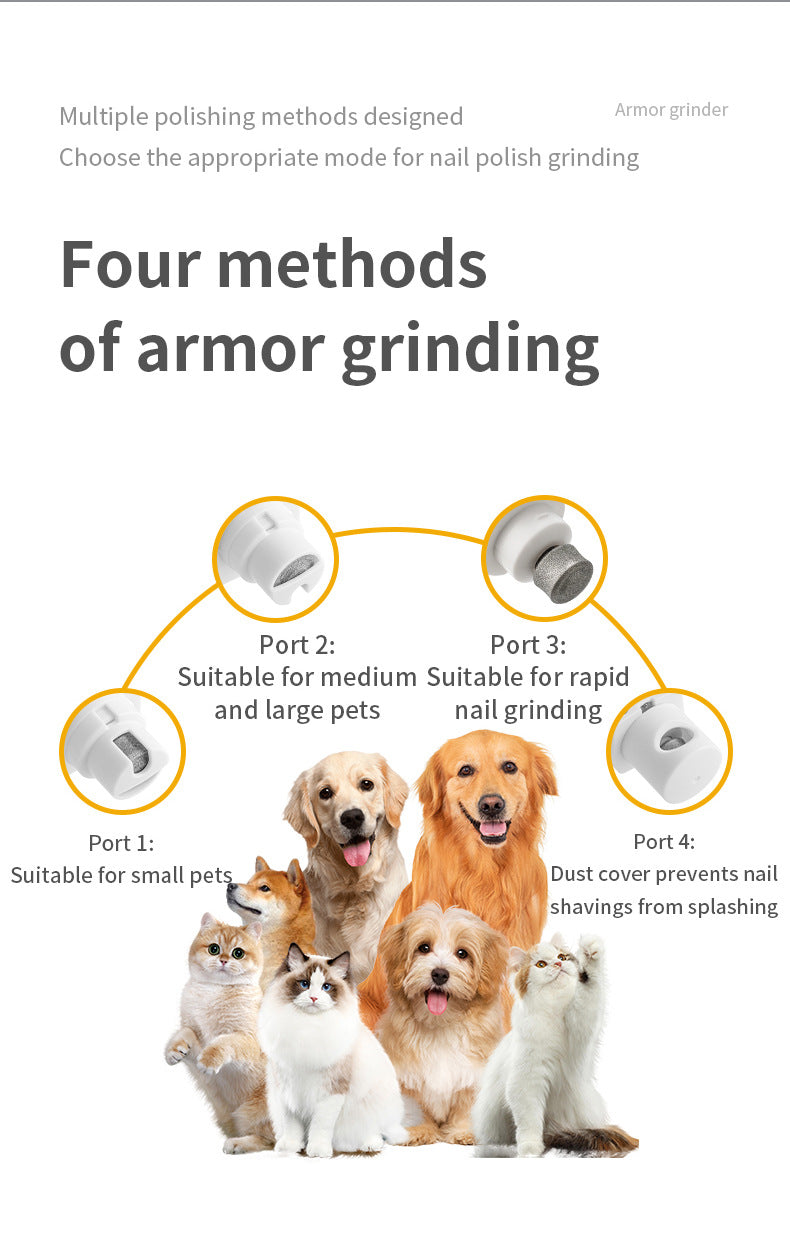 White Professional Pet Nail Grinder Kit - LCD, LED, Laser, for Dogs & Cats