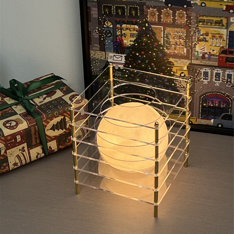 Minimalist Layered Acrylic Moon Lamp - USB Touch Dimmable (Transparent Moon Lamp)
