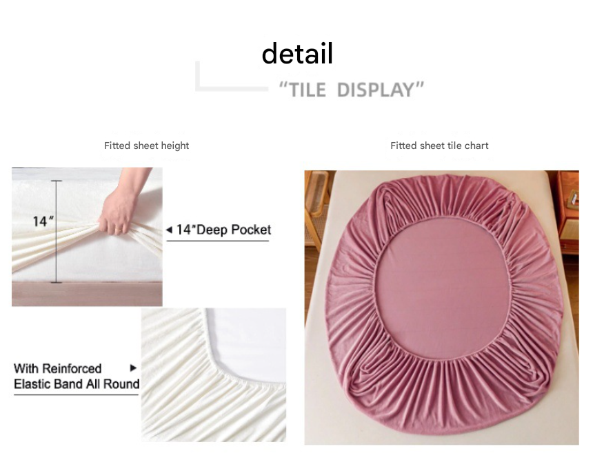 Khaki Plush Crystal Velvet Fitted Sheet - Ultra Soft, Warm & Thick for Winter (138x190+36cm)