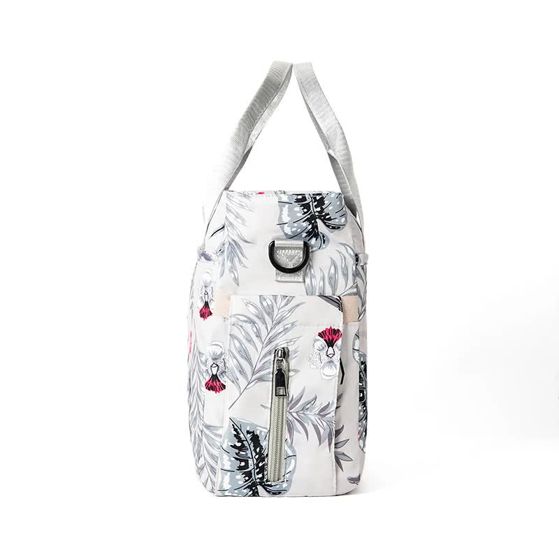Green Versatile Nappy Bag Tote - Lightweight Diaper Bag with Insulated Pocket & Crossbody Strap