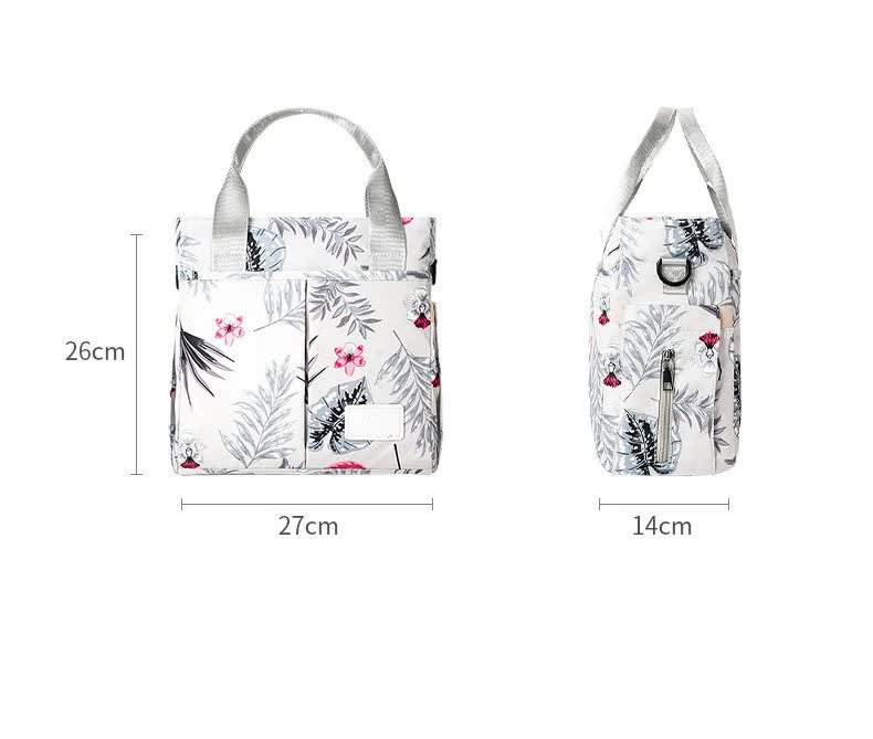 Green Versatile Nappy Bag Tote - Lightweight Diaper Bag with Insulated Pocket & Crossbody Strap