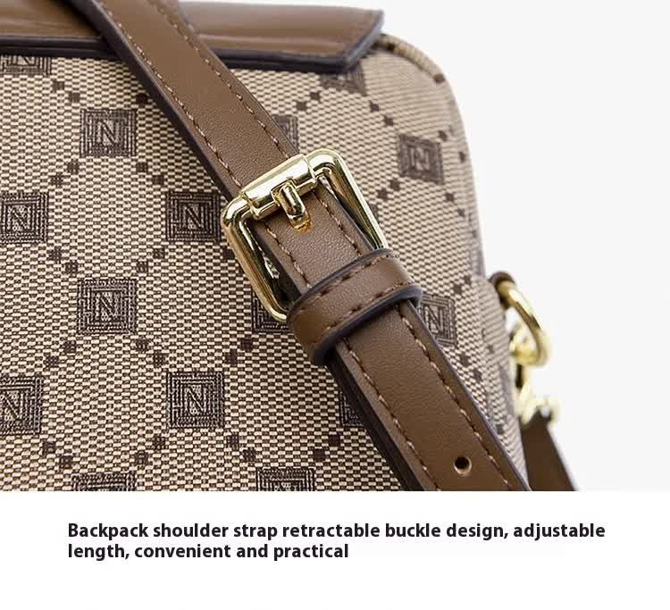 Brown and Black Chic Checkered Mini Crossbody Phone Purse - PU Leather Vertical Shoulder Bag with Headphone Port