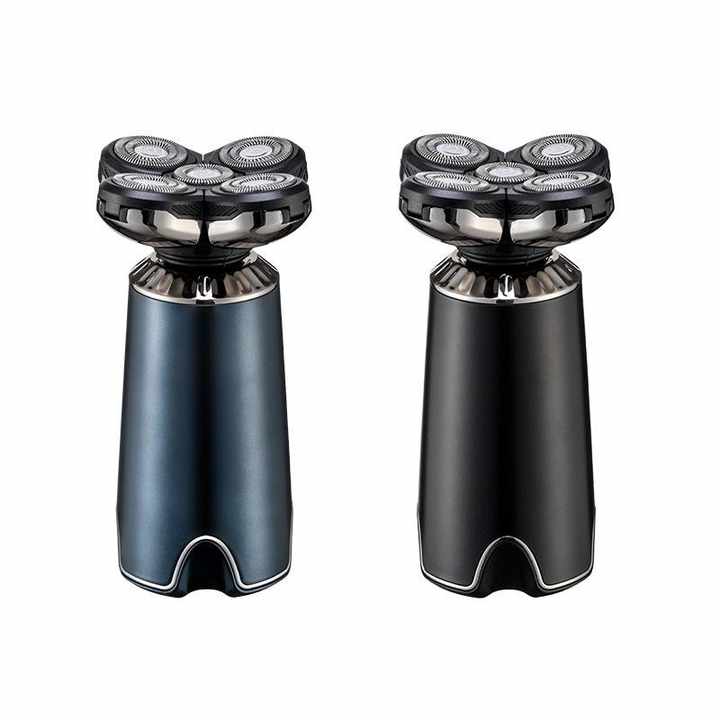 Black Men's 5-Head Electric Rotary Shaver - Waterproof Wet/Dry USB Rechargeable Razor for Face & Bald Head Shaving