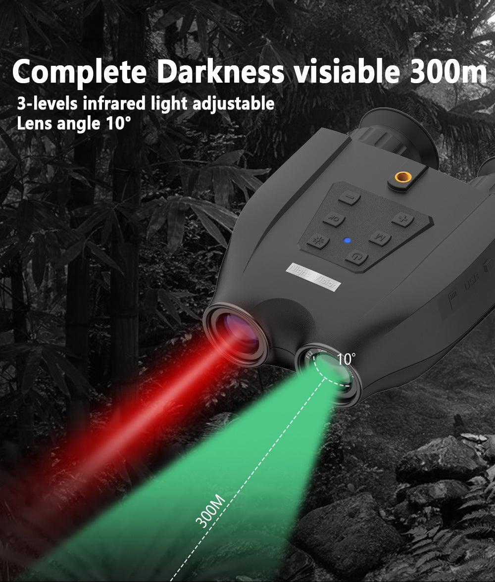 Green Professional HD Digital Night Vision Binoculars - 6X Optical Zoom, IR Illumination, Record 2.5K Video & 48MP Photos