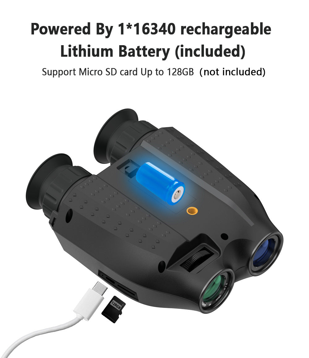 Green Professional HD Digital Night Vision Binoculars - 6X Optical Zoom, IR Illumination, Record 2.5K Video & 48MP Photos