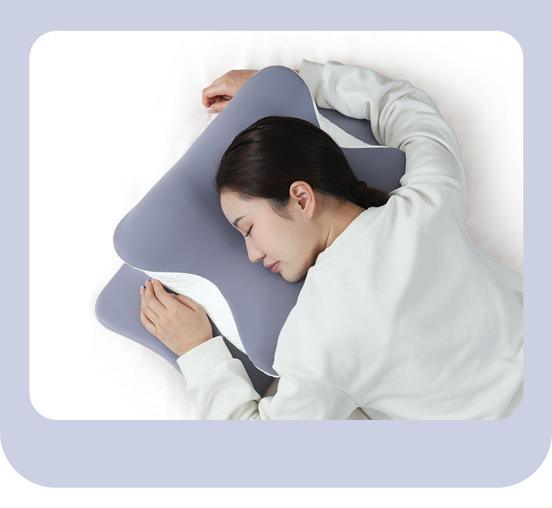 Light Green Ergonomic Butterfly Memory Foam Pillow - Cervical Neck Support for Side, Back & Stomach Sleepers, Orthopedic Contour Design