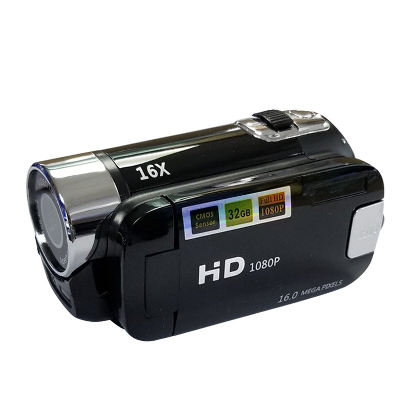 Black Capture Life's Moments: HD 1080P Digital Camcorder - 16MP Photos, 16X Digital Zoom, 2.7" LCD Screen