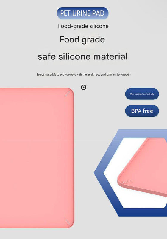 Pink Reusable Silicone Pet Pee Pad Holder - Non-Slip Training Tray with Spill-Proof Edges for Dogs & Puppies(81cm x 54cm)