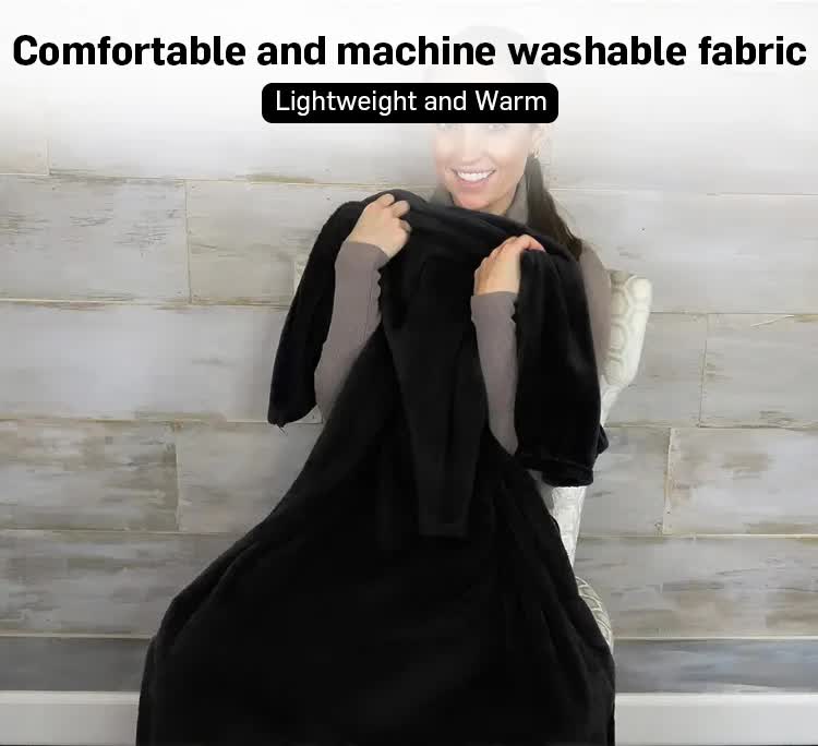 Light Blue 2-in-1 Plush Travel Blanket & Pillow Set - Soft Flannel with Luggage Strap & Carabiner (50x60in)