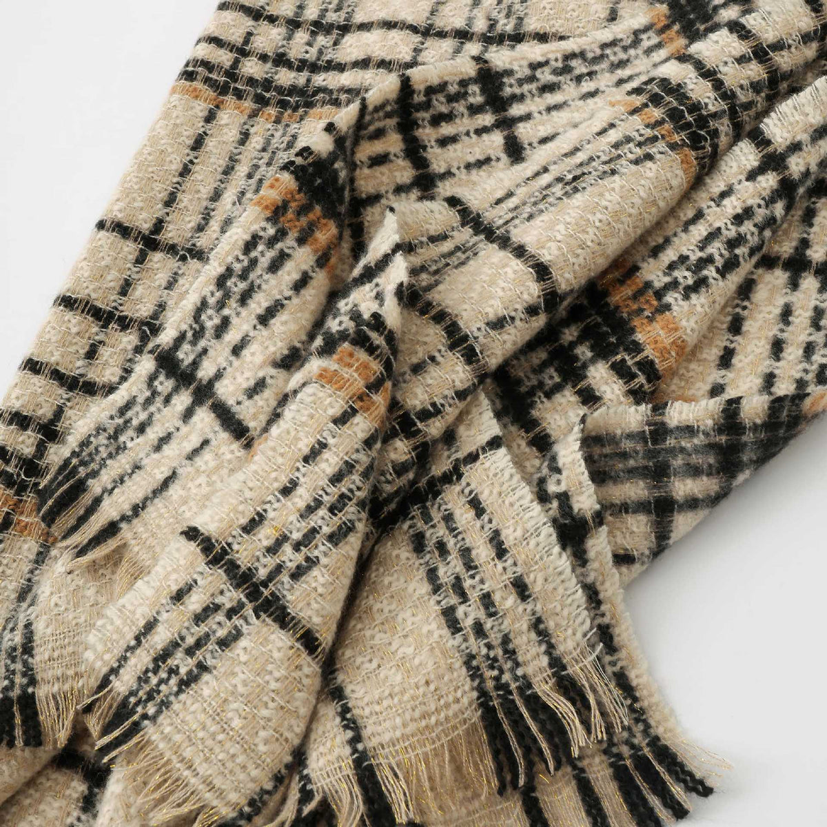 Red Chic Plaid Winter Scarf - Large Soft Polyester Shawl Wrap with Tassels, Korean Inspired Fashion
